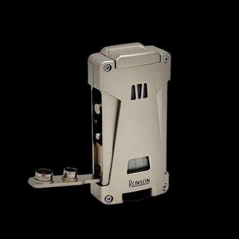Vžigalnik Ronson 119003 za cigare plinski Jet Flame Hurricane, Grey Satin