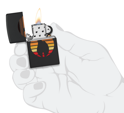 Zippo 46168 vžigalnik Zippo Retro Logo, Black Matte