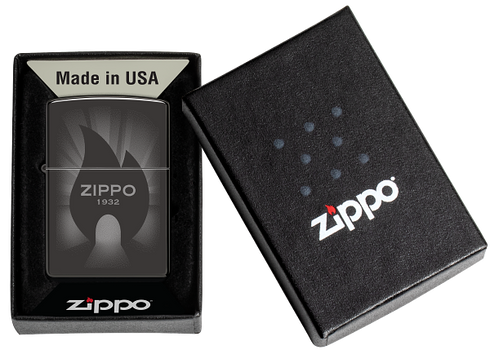 Zippo 46175 vžigalnik Campfire Zippo Fire Logo, High Polish Black