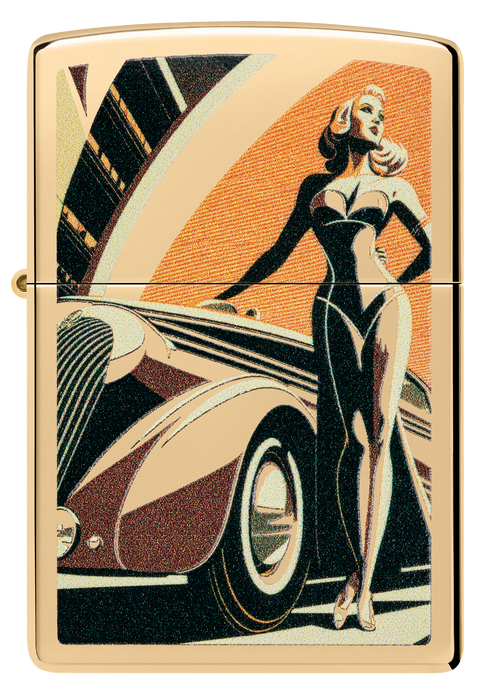 Zippo 60.007.258 vžigalnik Vintage Car & Woman