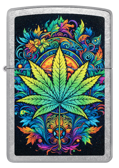 Zippo 46575 vžigalnik Psychedelic Cannabis, Street Chrome