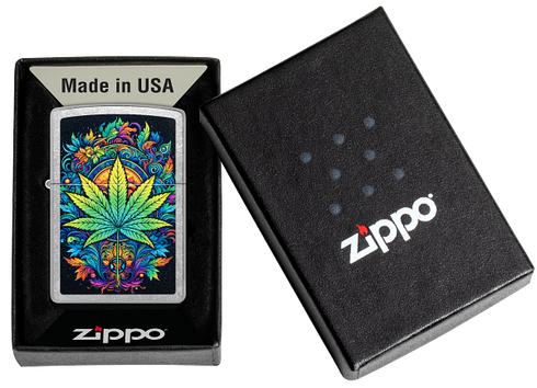 Zippo 46575 vžigalnik Psychedelic Cannabis, Street Chrome