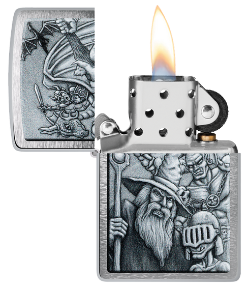 Zippo 46579 vžigalnik Mystical Beings LOTR Based, Brushed Chrome