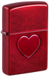 Zippo 46588 vžigalnik 3D Stamped Heart, Candy Apple Red