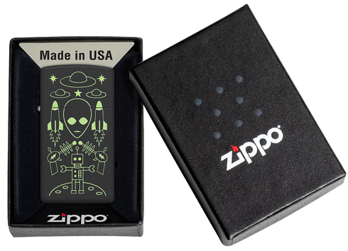 Zippo 46691 vžigalnik Alian Nostalgia Vintage Slim, Black Matte