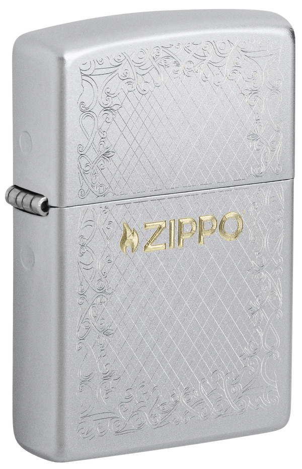 Zippo 47454 vžigalnik Frame Pattern, Satin Chrome
