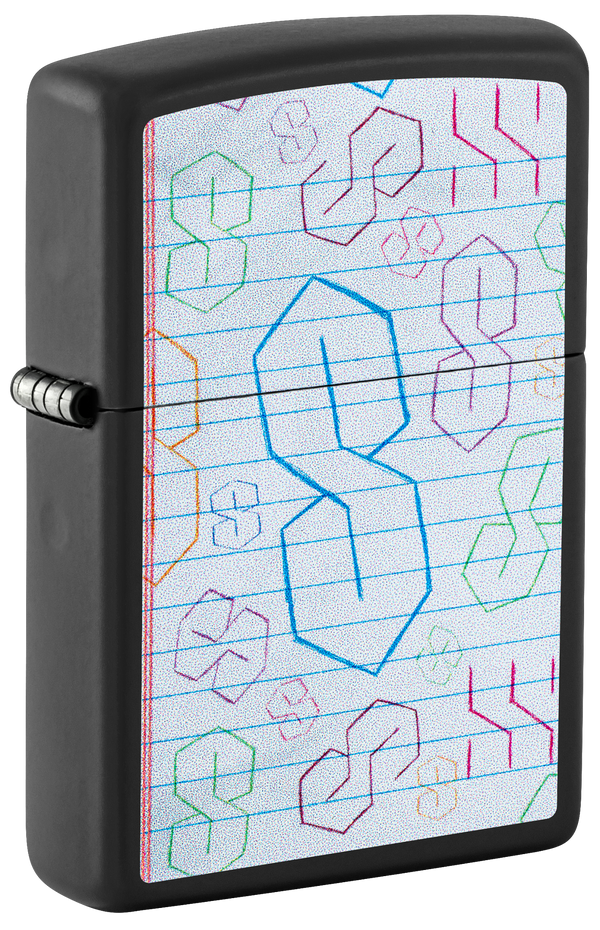 Zippo 47477 vžigalnik The S Doodle, Black Matte