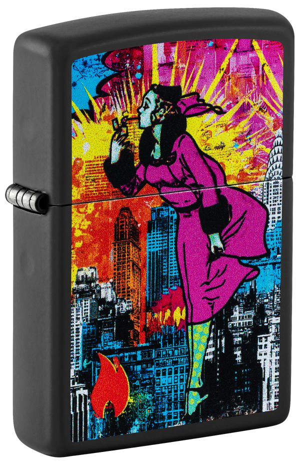 Zippo 47497 vžigalnik City Windy, Black Matte