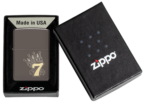 Zippo 48913 vžigalnik Lucky 7, Black Ice
