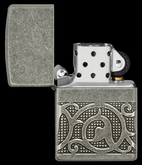 Zippo vžigalnik 49290 Pattern Armor Antique Silver