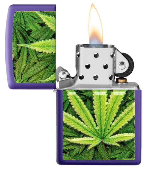 Zippo 49790 vžigalnik Cannabis, Purple Matte