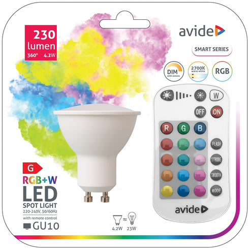 Avide 933160 Žarnica LED RC 4.2W GU10 RGB CCT 230lm