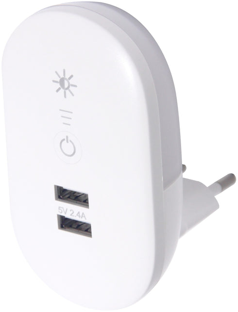 Entac 95847 Svetilka nočna senzor oval 1.5W 3000K 2xUSB