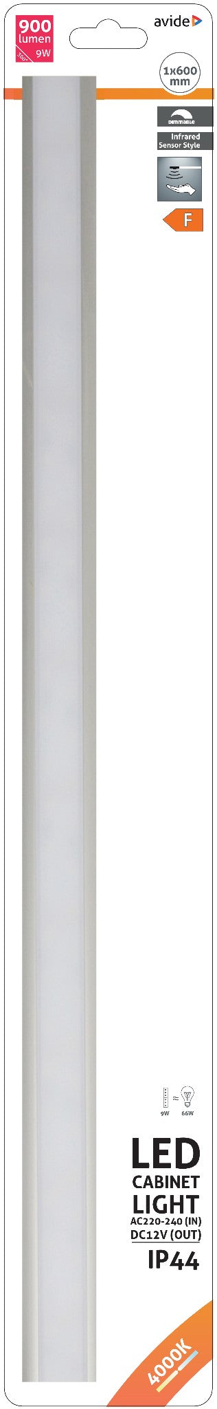 Avide 88788 Svetilka Cabinet LED SMD 9W 4000K 900lm IP44 senzor