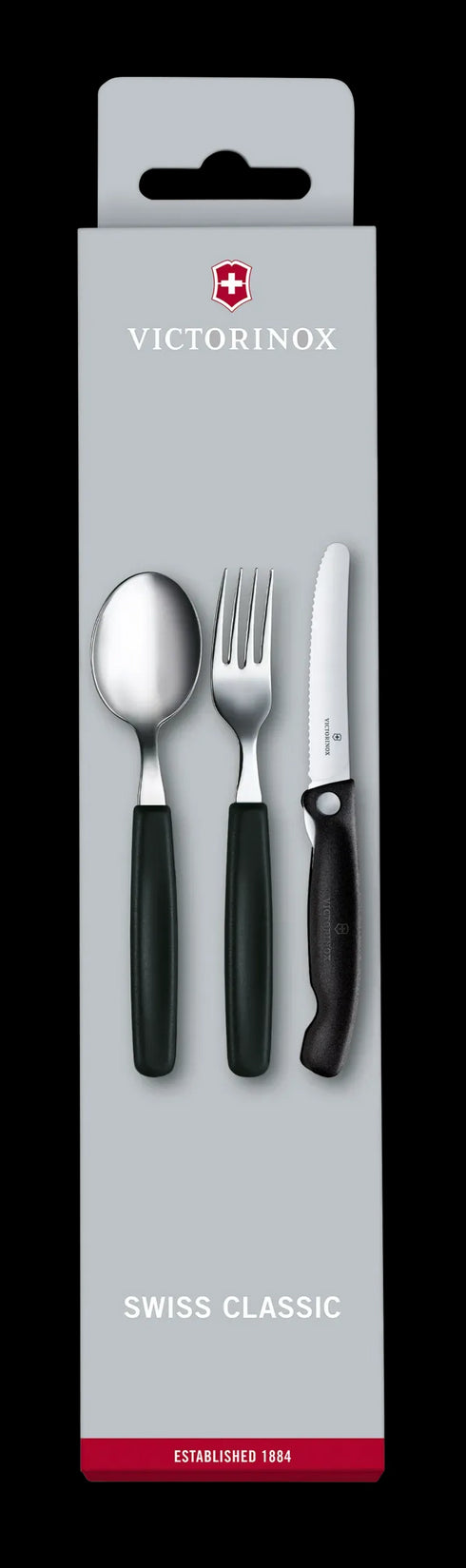 Victorinox 6.7192.F3 Set 3v1 - nazobčan nož, žlica in vilica