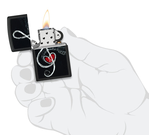 Zippo 46840 vžigalnik Music Clef & Heart