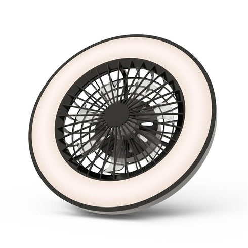 Svetilka stropna z ventilatorjem Wanda 2x24W+15W motor IR remote črna AFCLCCT-48W-15W-WAB