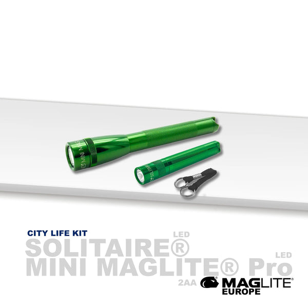 Maglite set City Life SX45397L – Mini Pro + Solitaire (Zelena)