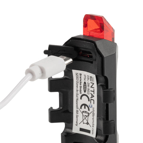 Svetilka za kolo polnilna 2W 360m Li-Polymer rdeča EBL-2W-RED