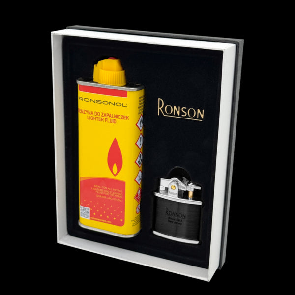 Set darilni Ronson 301003 vžigalnik Black Nostalgia in Bencin 133 ml