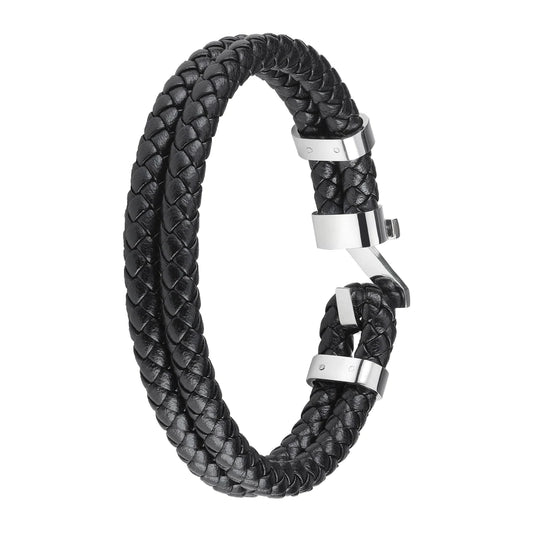 Zippo 2007168 Zapestnica Steel Braided Leather 20 cm