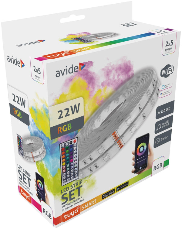 Avide 945088 Trak LED Tuya WI-FI, senzor glasbe, daljinec 10m 22W RGB IP65