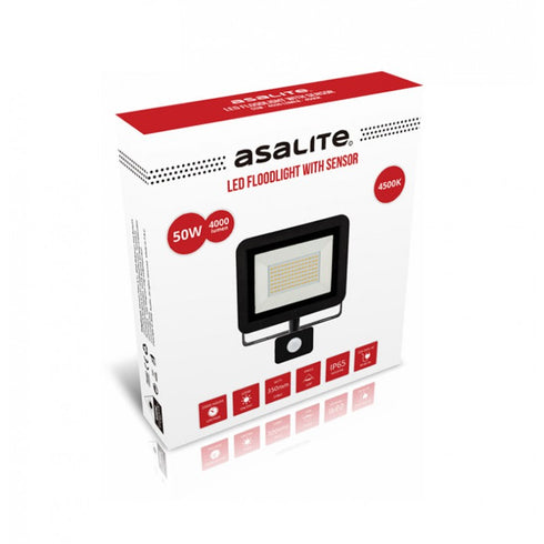 Asalite ASAL0116 Reflektor s senzorjem LED 50W 4500K 4000 lm