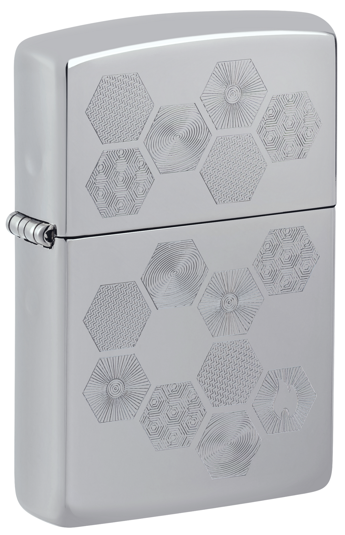 Zippo 47457 vžigalnik Geometric Honeycomb, High Polish Chrome